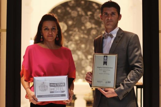Rosselli wins the Highly Commended Small Luxury Hotel for Malta and Hotel 5 Star Standard of Excellence awards at the International Hotel Awards 2019